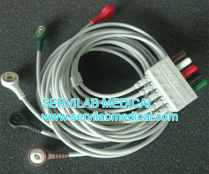 Mindray PM7000 PM8000 PM9000  T5  T8 ECG Cable  five Leadwires  0010-30-43145